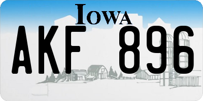 IA license plate AKF896
