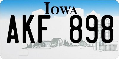 IA license plate AKF898