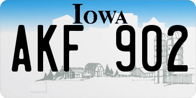 IA license plate AKF902