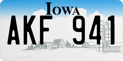 IA license plate AKF941