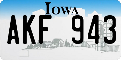 IA license plate AKF943