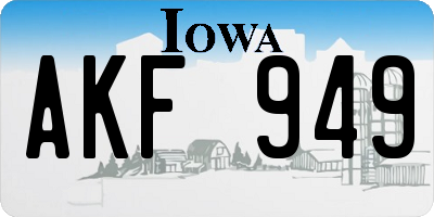 IA license plate AKF949