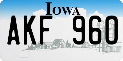 IA license plate AKF960
