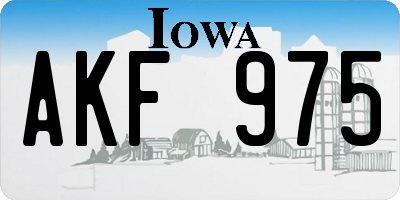 IA license plate AKF975