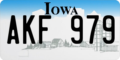 IA license plate AKF979