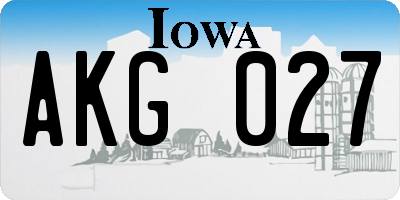 IA license plate AKG027