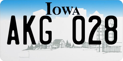 IA license plate AKG028
