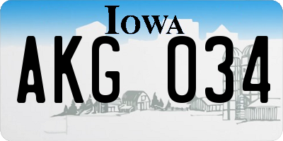 IA license plate AKG034