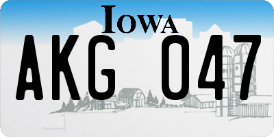IA license plate AKG047