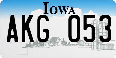 IA license plate AKG053