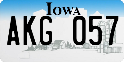 IA license plate AKG057