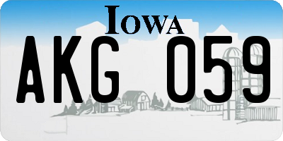 IA license plate AKG059