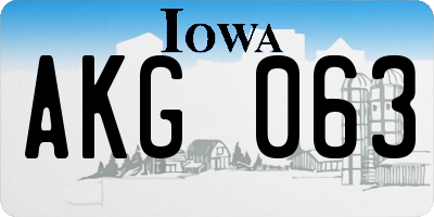 IA license plate AKG063