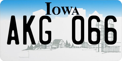 IA license plate AKG066