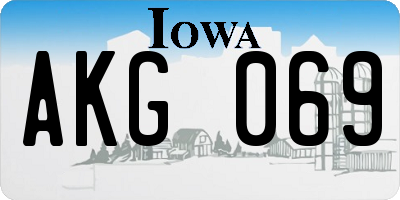 IA license plate AKG069