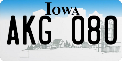 IA license plate AKG080