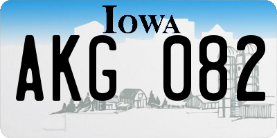 IA license plate AKG082