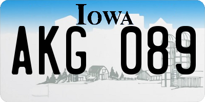 IA license plate AKG089