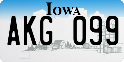 IA license plate AKG099