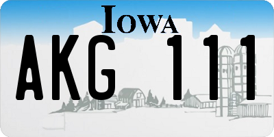 IA license plate AKG111