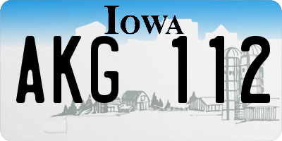 IA license plate AKG112