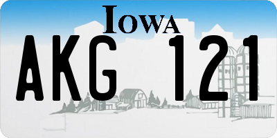 IA license plate AKG121