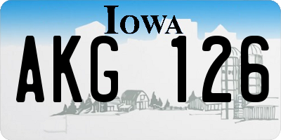 IA license plate AKG126