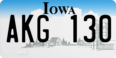 IA license plate AKG130