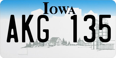 IA license plate AKG135