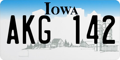 IA license plate AKG142