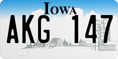 IA license plate AKG147