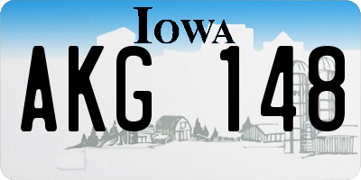 IA license plate AKG148