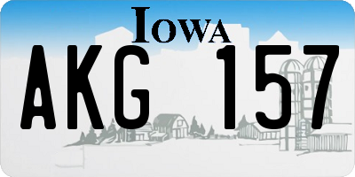 IA license plate AKG157