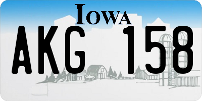 IA license plate AKG158