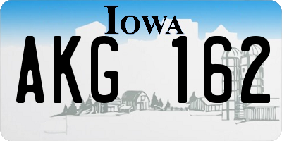IA license plate AKG162