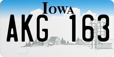 IA license plate AKG163