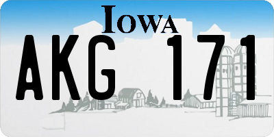 IA license plate AKG171