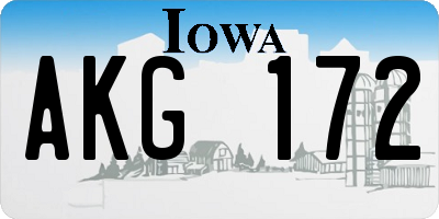 IA license plate AKG172
