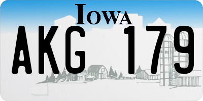 IA license plate AKG179
