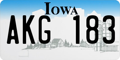 IA license plate AKG183