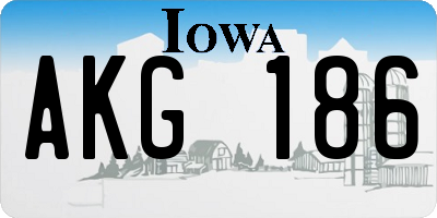 IA license plate AKG186