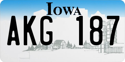 IA license plate AKG187