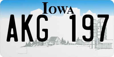 IA license plate AKG197