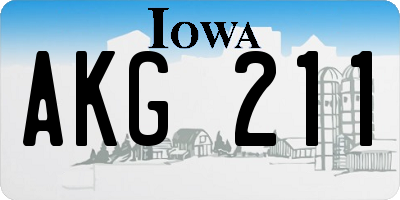 IA license plate AKG211
