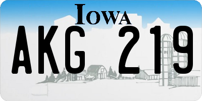 IA license plate AKG219