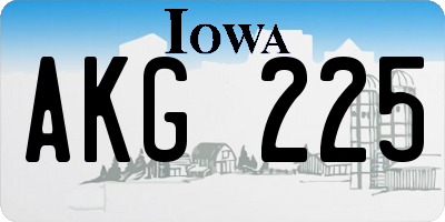 IA license plate AKG225