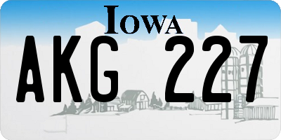 IA license plate AKG227