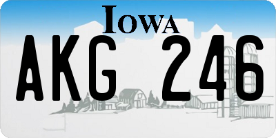 IA license plate AKG246