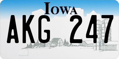IA license plate AKG247