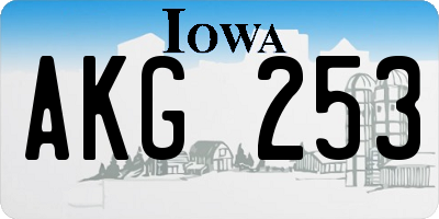 IA license plate AKG253